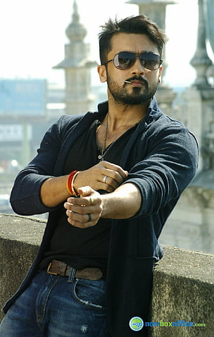 Ranveer Singh in a stylish blue cardigan and sunglasses posing outdoors HD phone wallpaper