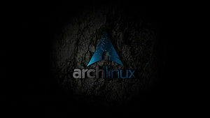 Arch Linux Dark Minimalist Logo on Textured Black Background HD wallpaper