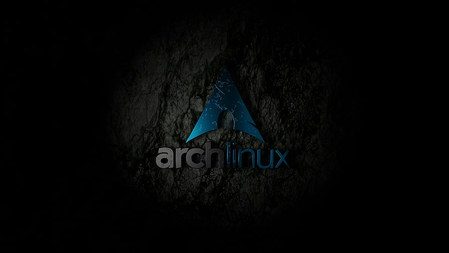 Arch Linux Dark Minimalist Logo on Textured Black Background HD wallpaper