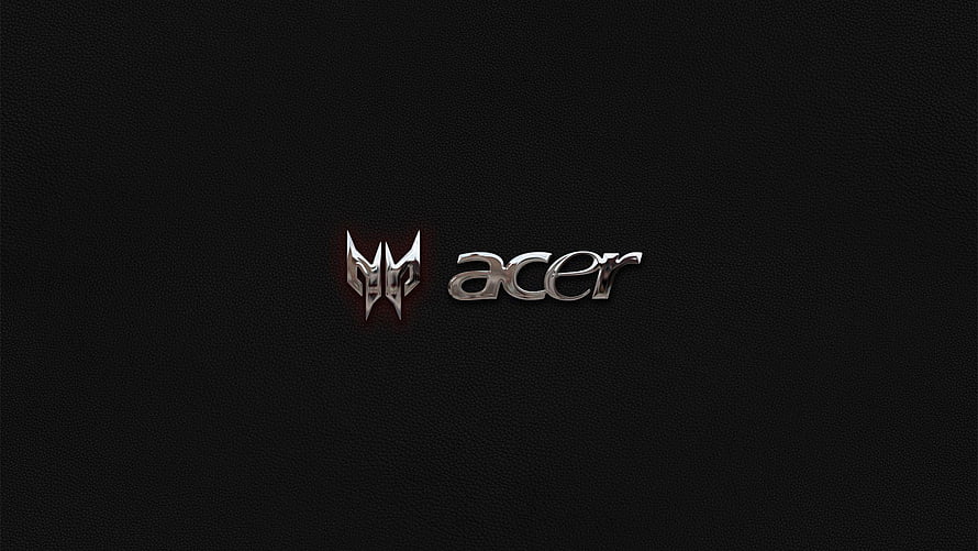 Acer Predator Gaming Logo on Black Leather Texture Background HD wallpaper