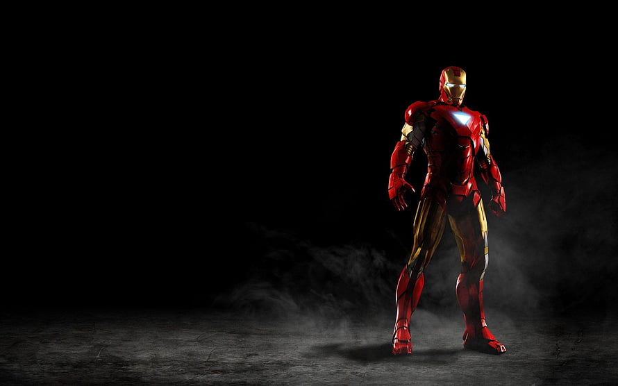 Iron Man Mark 7 Armor Standing in Dark Smoky Atmosphere, iron man walpaper, #Iron Man HD wallpaper