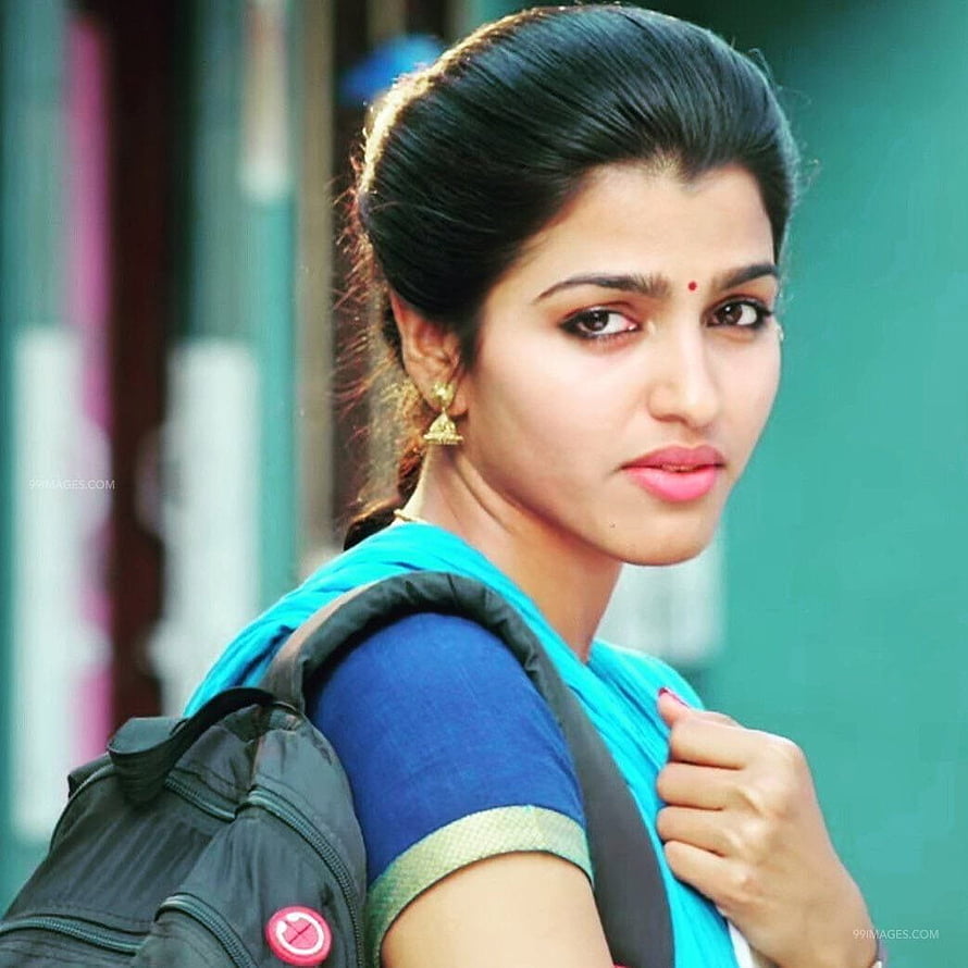 Nayanthara in Blue Saree with Backpack HD phone wallpaper