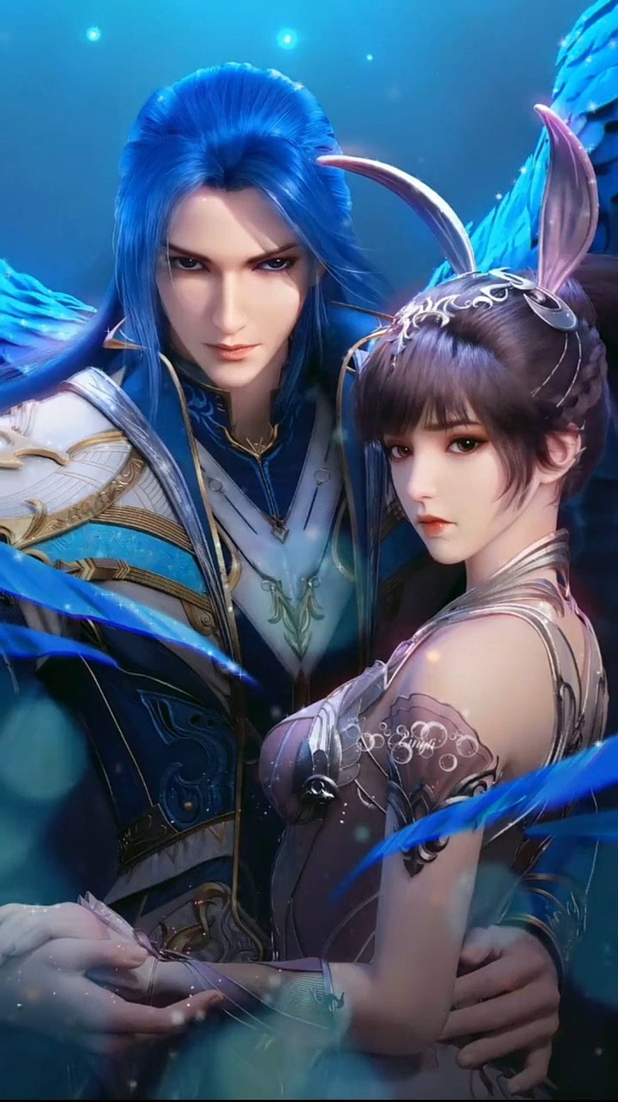 Soul Land Tang San and Xiao Wu Fantasy Anime Couple Wallpaper HD phone wallpaper