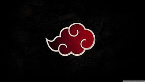 Akatsuki Cloud Symbol Logo on Dark Textured Background HD wallpaper