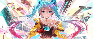Hatsune Miku 39th Anniversary Celebration Anime Wallpaper HD wallpaper