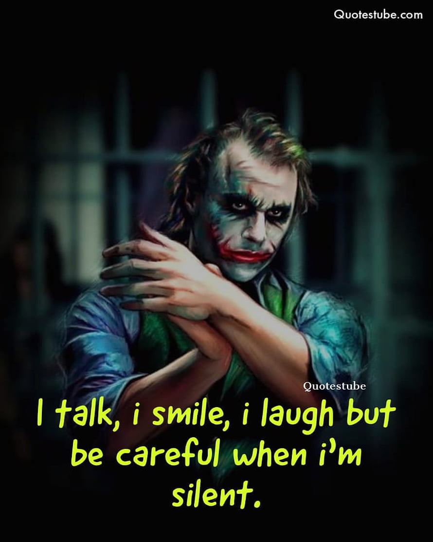 The Joker Dark Portrait With Quote I Talk I Smile I Laugh But Be Careful When Im Silent HD phone wallpaper