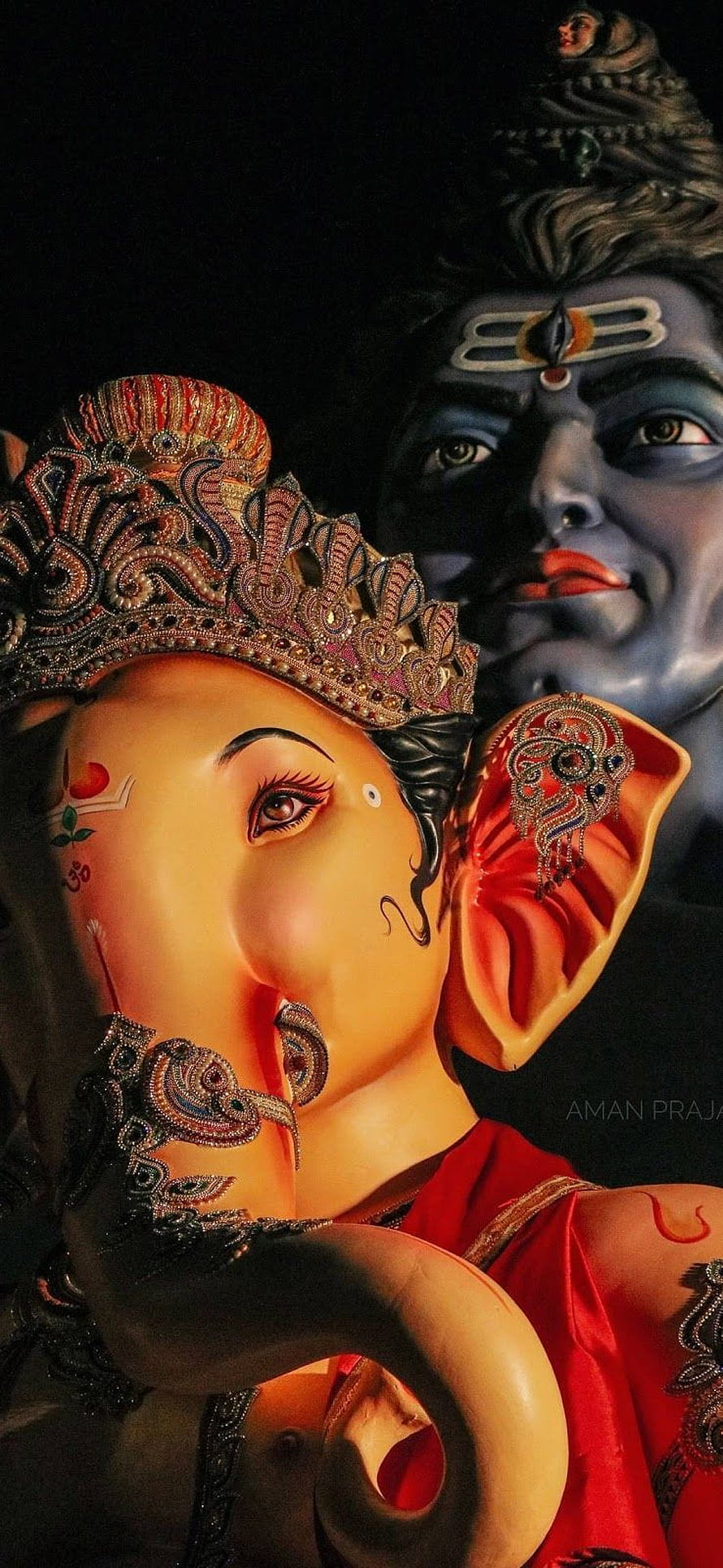 Ganesha and Shiva Hindu Deities Artistic Portrait Wallpaper HD phone wallpaper