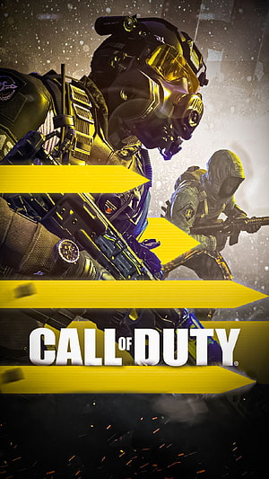 Call of Duty Mobile Tactical Soldier Artwork with Yellow Chevron Design HD phone wallpaper