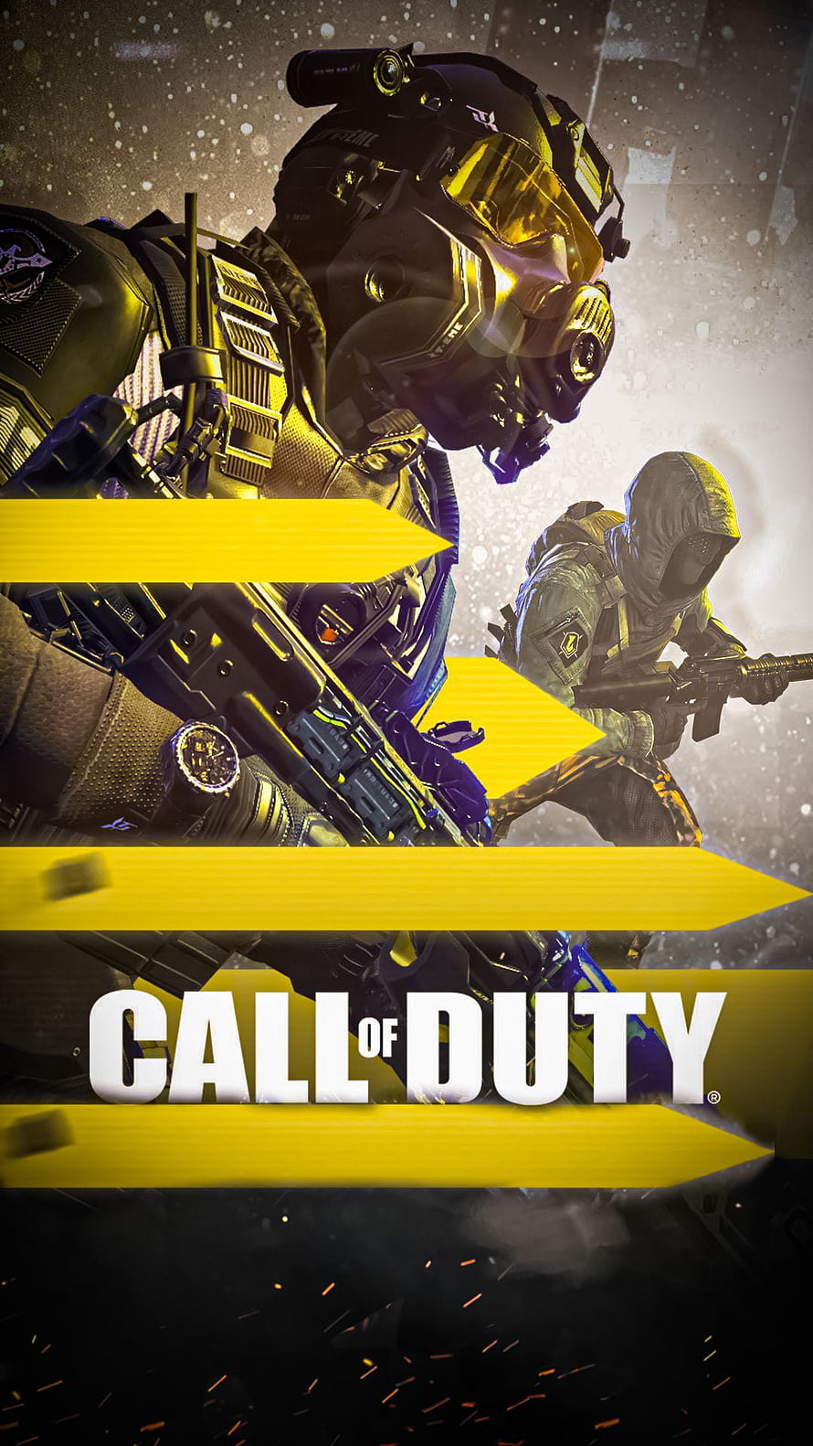 Call of Duty Mobile Tactical Soldier Artwork with Yellow Chevron Design HD phone wallpaper