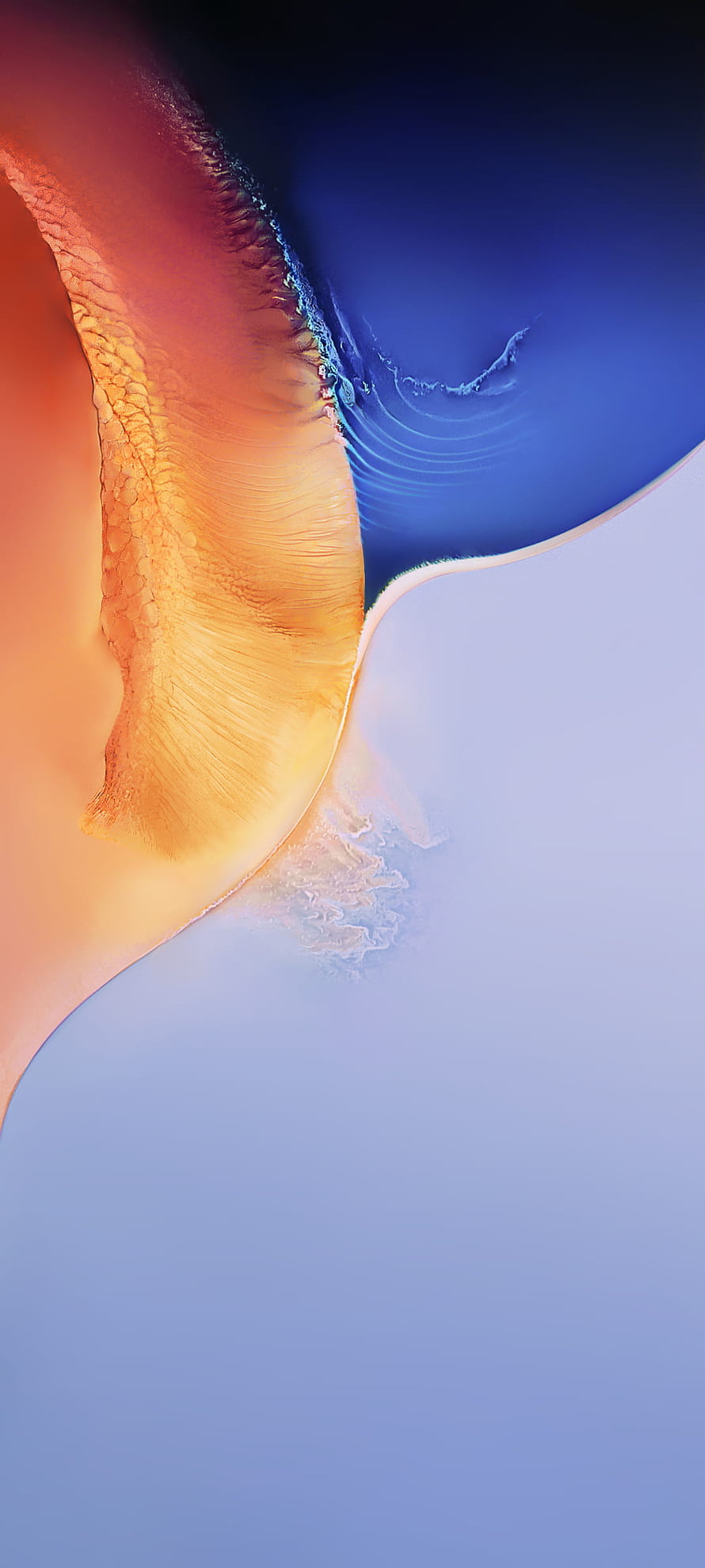 Abstract Fluid Art Wallpaper With Orange And Blue Liquid Swirls HD phone wallpaper