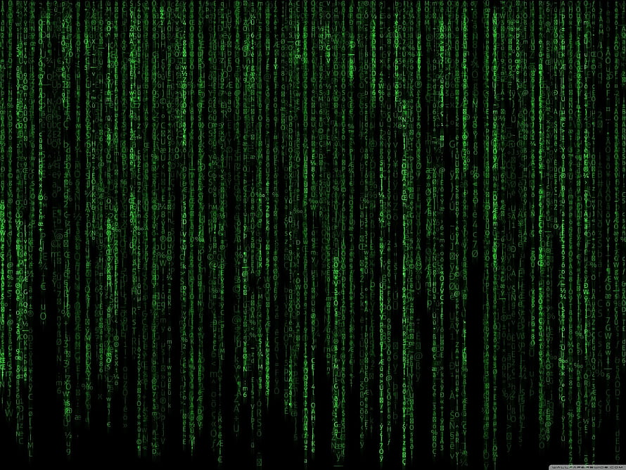 The Matrix Digital Rain Green Code Rainfall on Black Background HD wallpaper