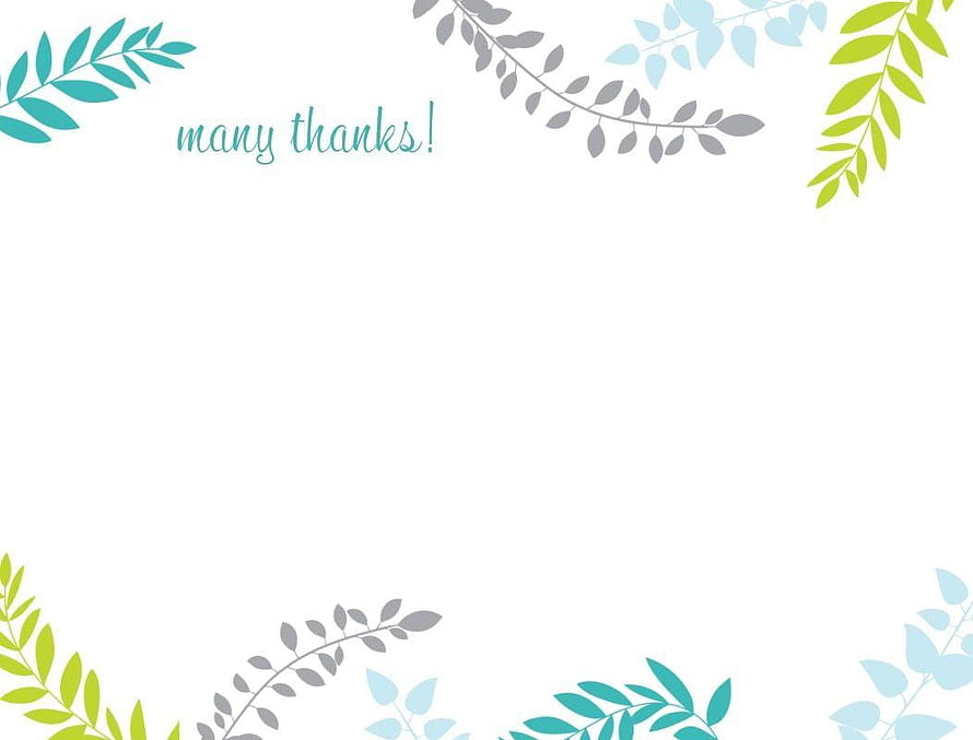Pastel Botanical Corner Frame with Many Thanks Message on White Background HD wallpaper