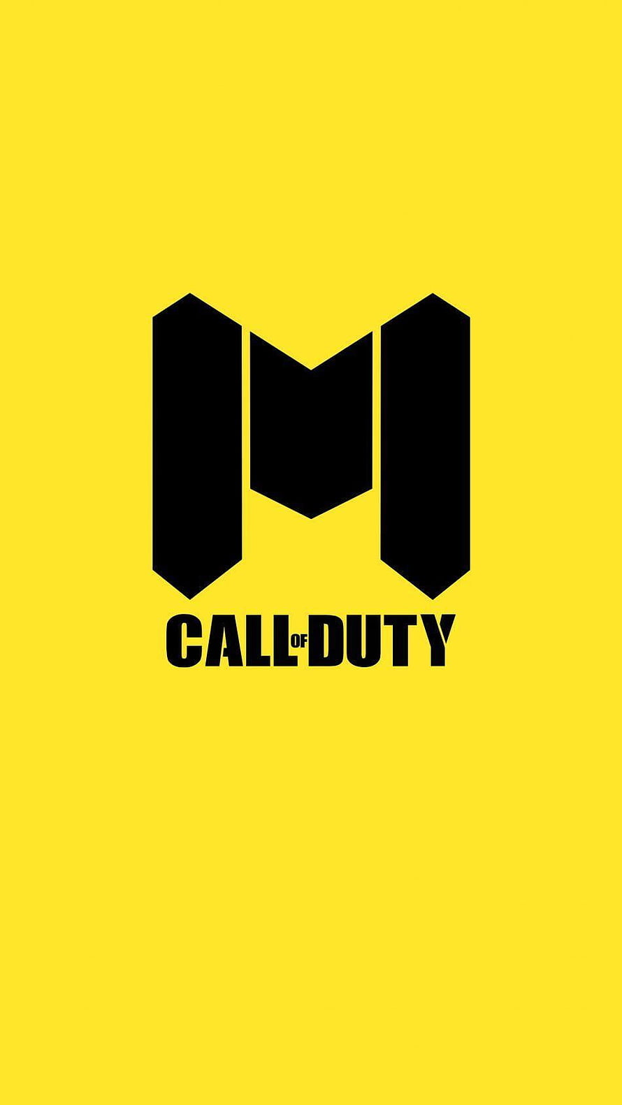 Call of Duty Mobile Black Emblem Logo on Vibrant Yellow Background HD phone wallpaper