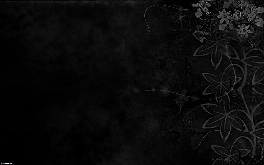 Dark Grunge Floral Wallpaper With Black Background And Elegant Vine Illustrations HD wallpaper
