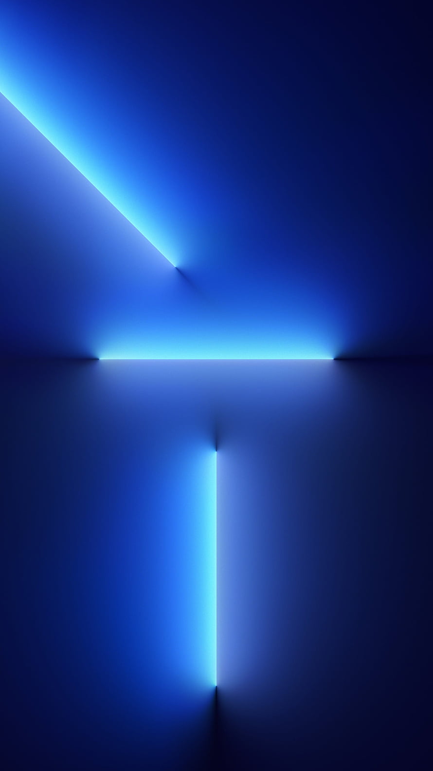 Minimalist Blue Neon Light Beams in Dark Geometric Interior Space HD phone wallpaper