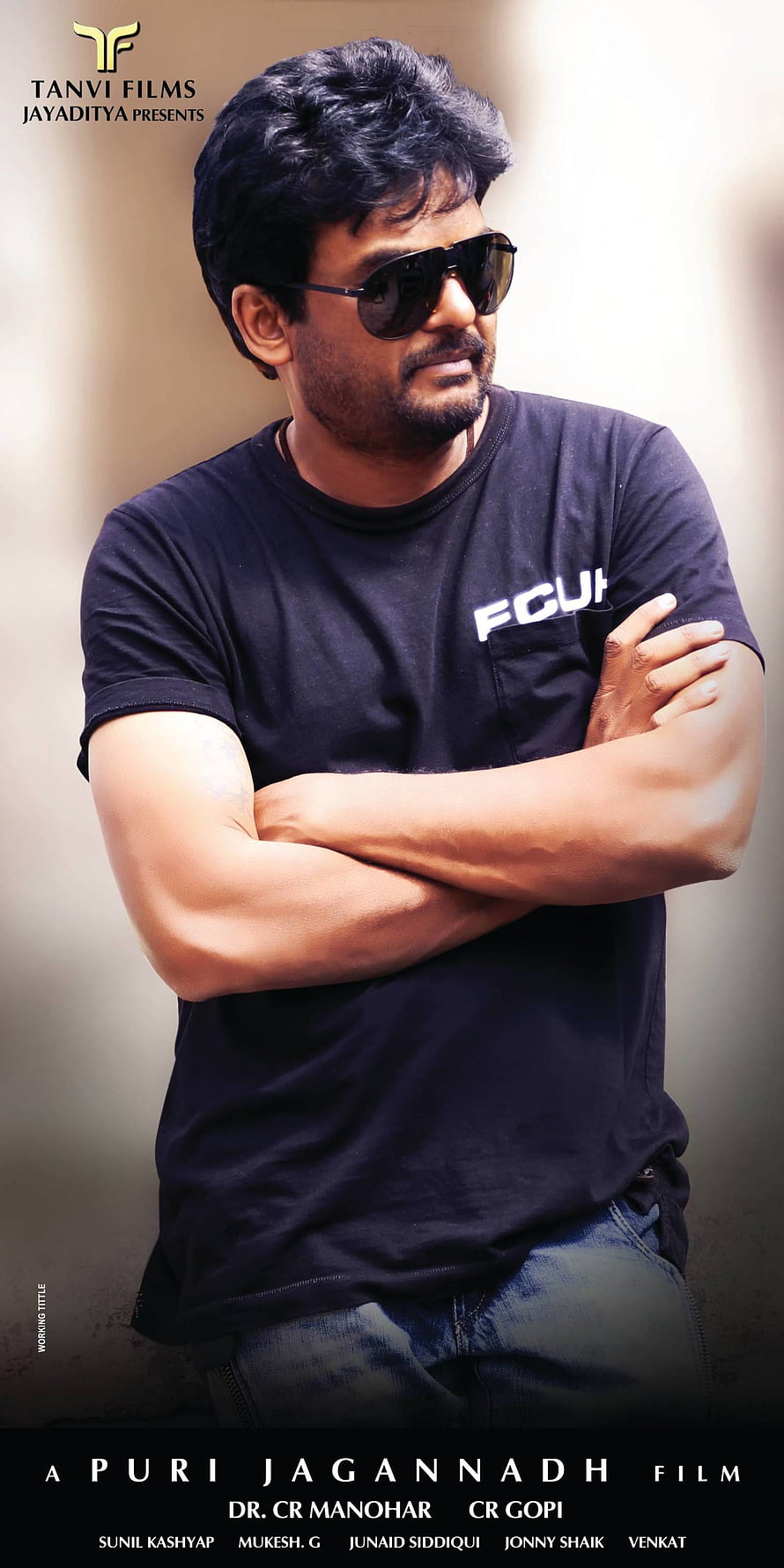 Rogue Movie Poster Featuring Puri Jagannadh in Sunglasses and Black T-Shirt HD phone wallpaper