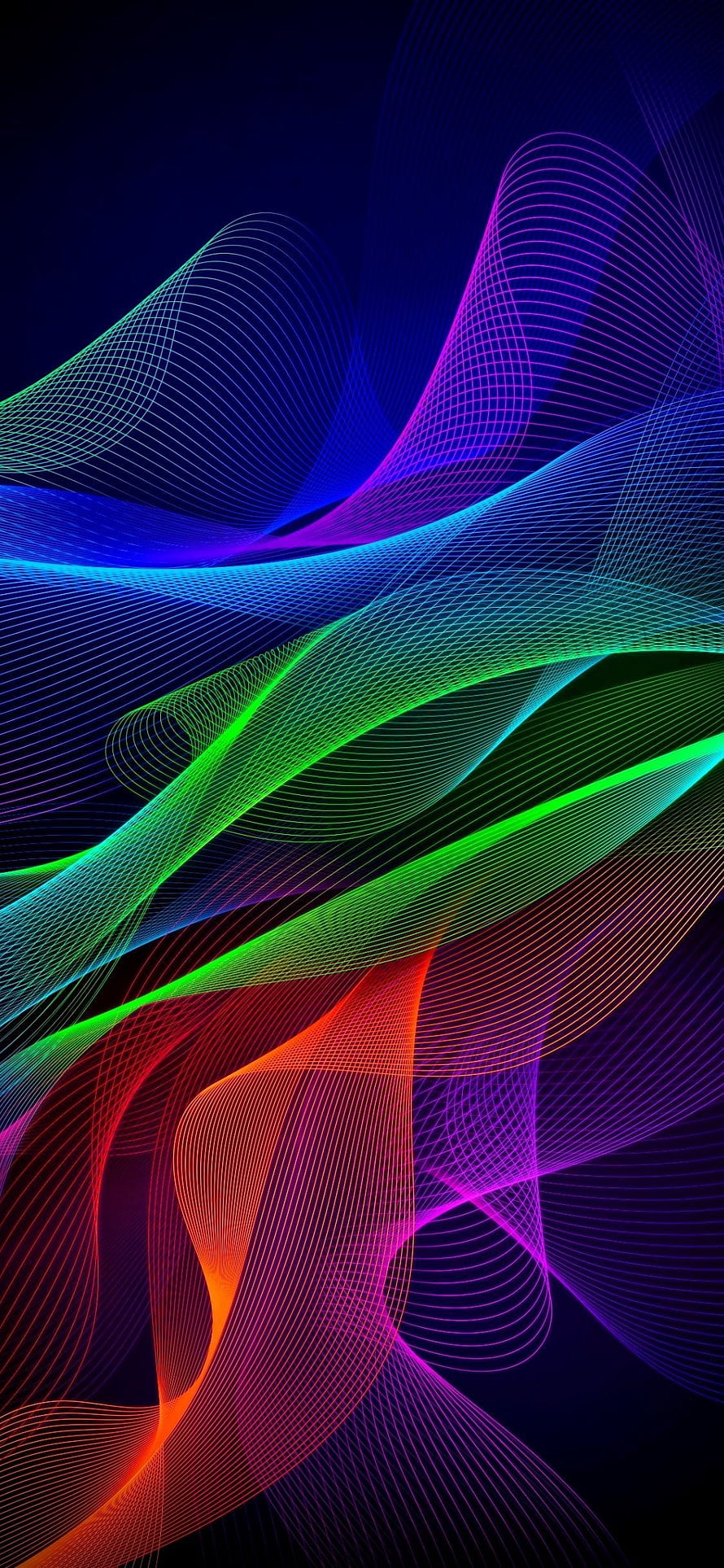 Vibrant Neon Abstract Waves With Colorful Flowing Lines On Dark Background HD phone wallpaper