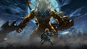 The Legend of Zelda Breath of the Wild Master Trials DLC Boss Battle Artwork HD wallpaper