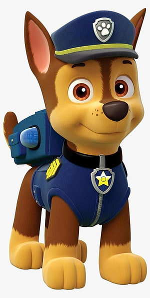 Chase from Paw Patrol in Blue Police Uniform and Cap with Utility Pack HD phone wallpaper