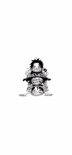 One Piece Luffy and Sabo Black and White Anime Illustration HD phone wallpaper