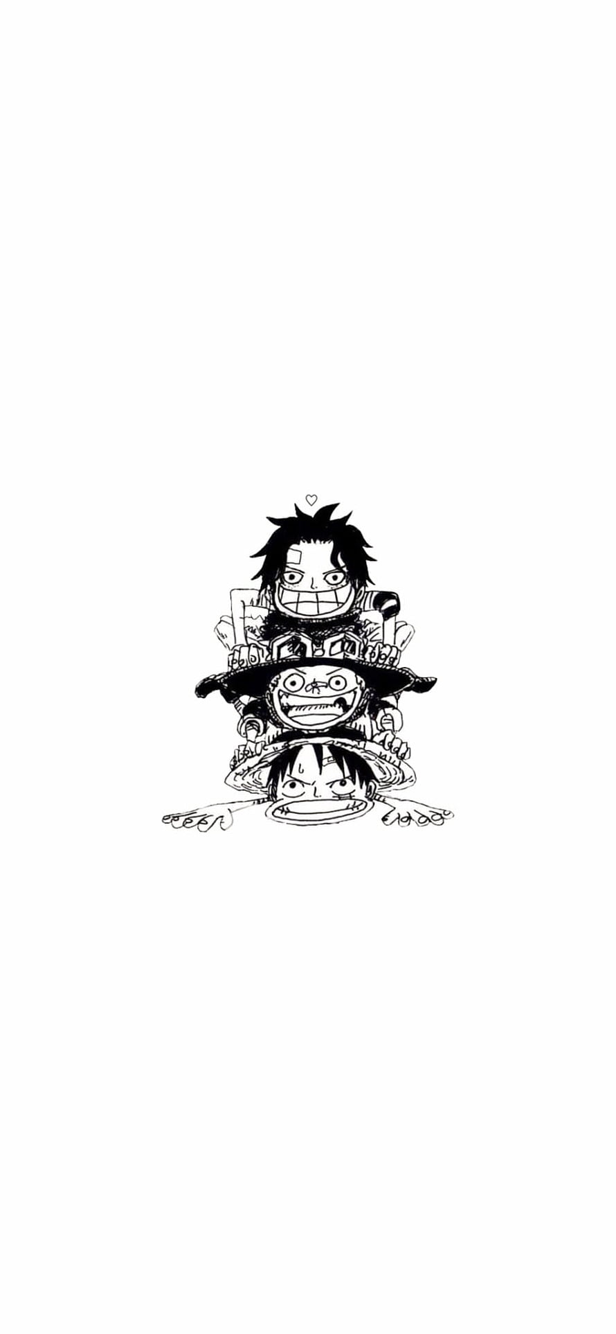 One Piece Luffy and Sabo Black and White Anime Illustration HD phone wallpaper
