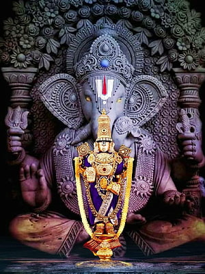 Lord Ayyappa Statue with Ganesha Background Hindu Deity Wallpaper HD phone wallpaper