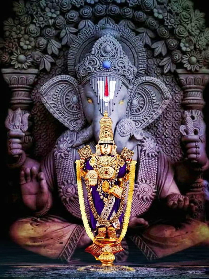 Lord Ayyappa Statue with Ganesha Background Hindu Deity Wallpaper HD phone wallpaper
