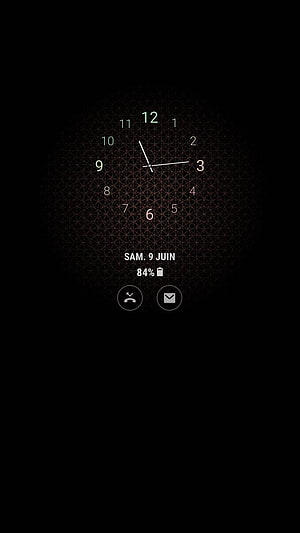 Minimalist Always On Display Clock with Geometric Pattern on Black Background HD phone wallpaper