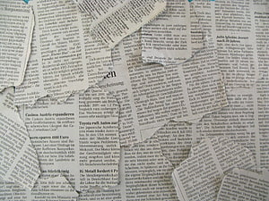 Vintage German Newspaper Collage with Torn Paper Texture and Headlines, Old Newspaper, newspaper background HD wallpaper