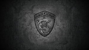 MSI Gaming G Series Dragon Shield Logo on Dark Grunge Concrete Texture Background HD wallpaper