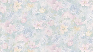 Soft Pastel Watercolor Floral Pattern with Delicate Spring Blooms and Dreamy Aesthetic HD wallpaper