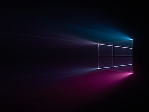 Windows 11 Default Wallpaper with Neon Light Rays and Dark Background HD wallpaper