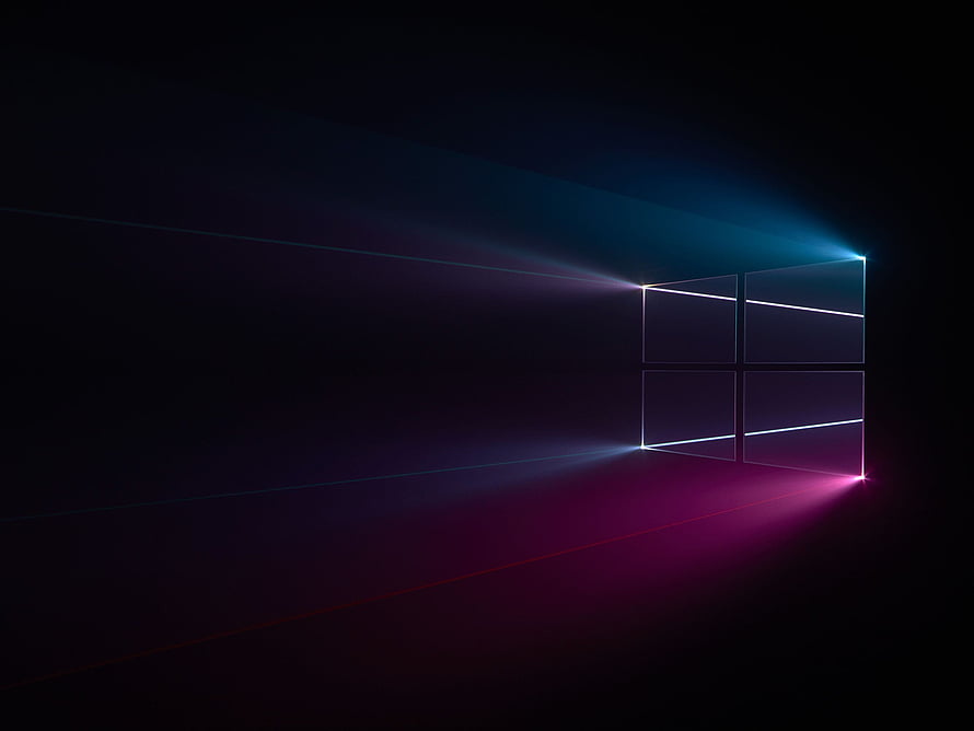 Windows 11 Default Wallpaper with Neon Light Rays and Dark Background HD wallpaper