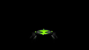 Glowing Green Omnitrix Device on Black Background HD wallpaper