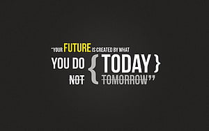 Motivational Quote About Future And Today On Dark Background HD wallpaper