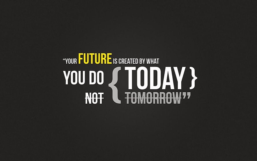 Motivational Quote About Future And Today On Dark Background HD wallpaper
