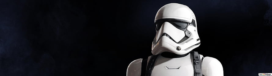 First Order Stormtrooper Helmet Close-Up on Dark Background HD wallpaper
