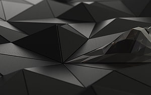 Dark Geometric Low Poly Abstract 3D Render with Faceted Triangular Surfaces HD wallpaper