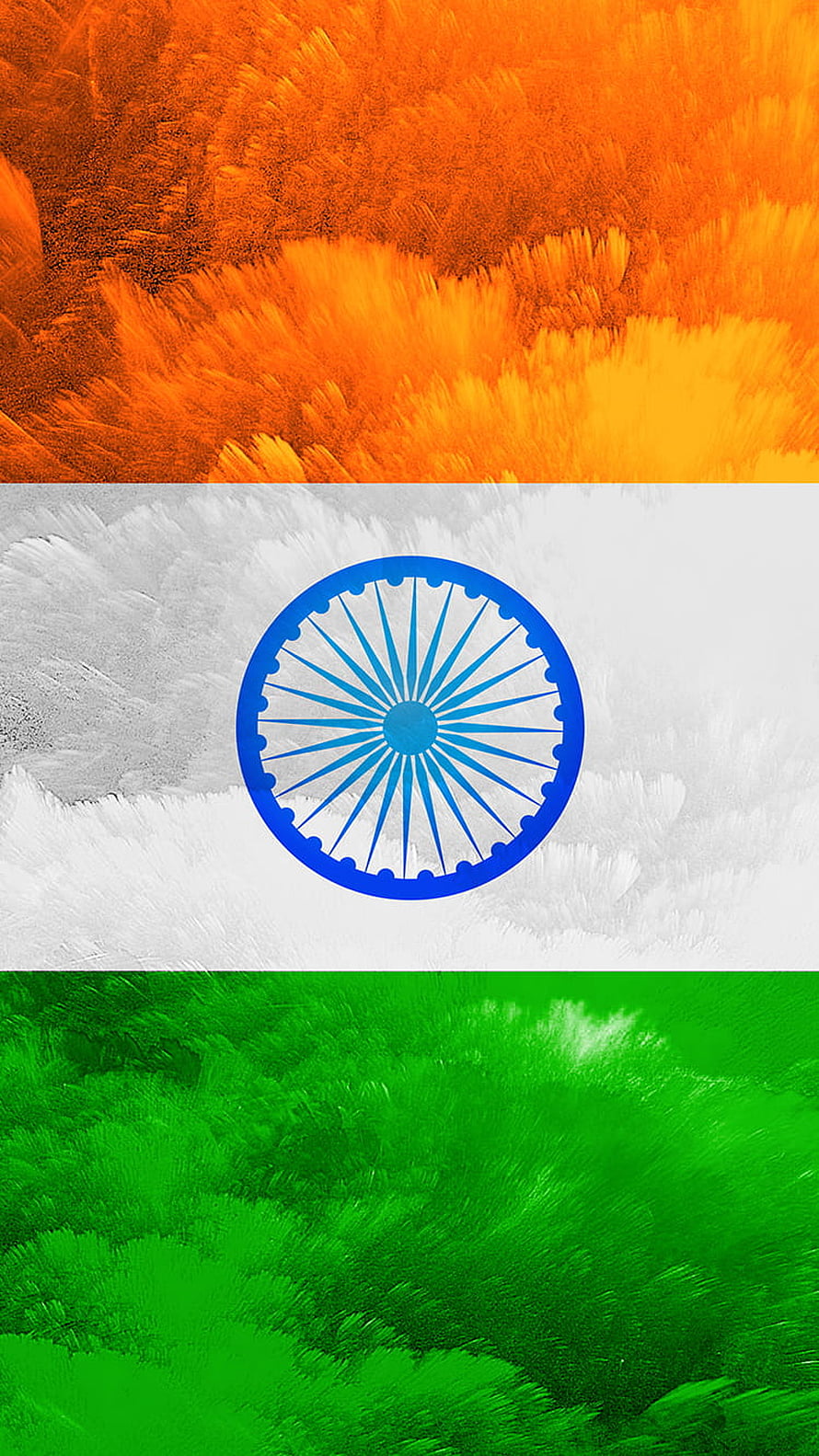 Textured Indian Flag Wallpaper With Brush Stroke Effect And Ashoka Chakra HD phone wallpaper