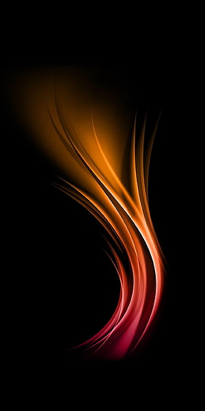 Abstract Flowing Light Waves in Orange and Red on Black Background HD phone wallpaper
