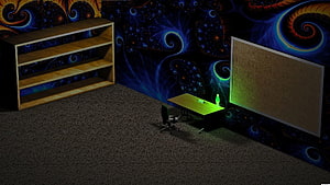 Fractal Swirls Wallpaper Office Room 3D Render HD wallpaper