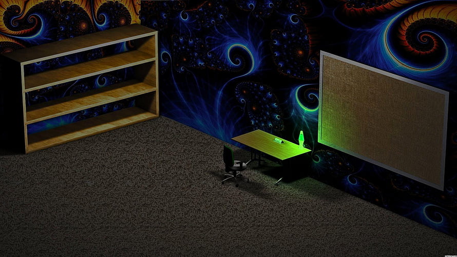 Fractal Swirls Wallpaper Office Room 3D Render HD wallpaper