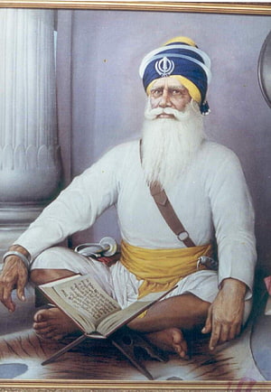 Baba Deep Singh Ji Portrait Painting with Turban and Sacred Text HD phone wallpaper
