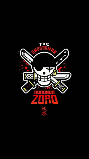 Roronoa Zoro Three-Sword Style Logo with Crossed Blades and Skull Emblem HD phone wallpaper