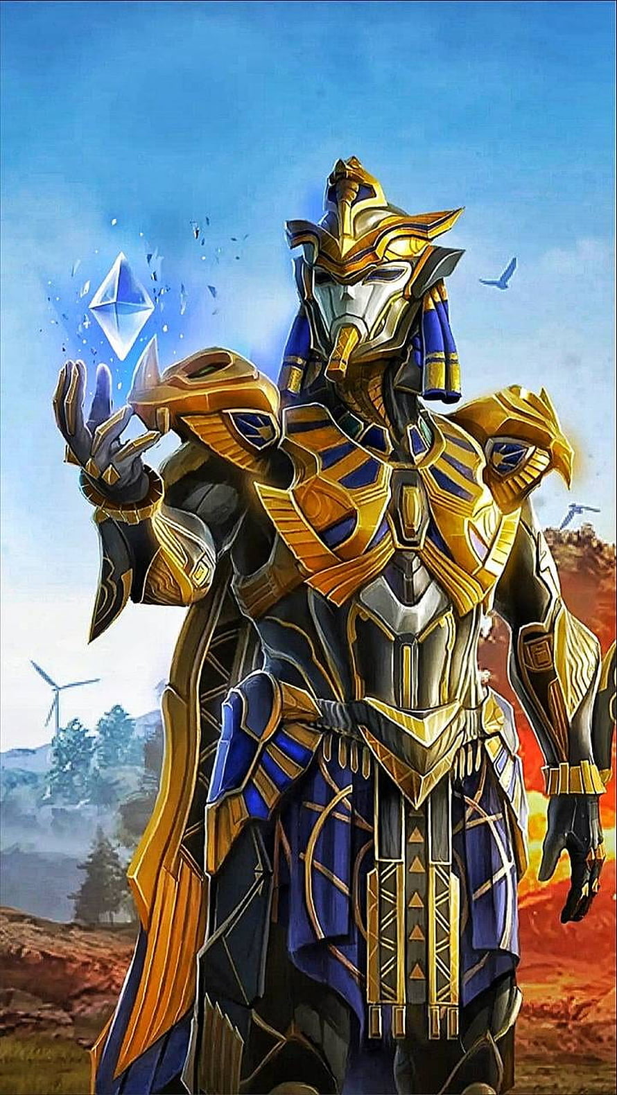 Osiris Skin Fortnite Character Holding Blue Crystal HD phone wallpaper
