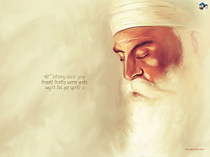 Sant Bani Amrit Digital Art Portrait With Gurmukhi Text HD wallpaper