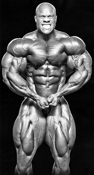 Phil Heath Black and White Bodybuilding Pose with Extreme Muscle Definition HD phone wallpaper