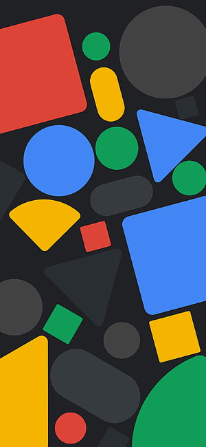 Colorful Geometric Shapes on Dark Background Minimalist Abstract Pattern HD phone wallpaper