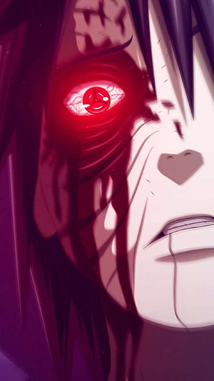 Naruto Uchiha Obito Sharingan Close-Up Anime Portrait HD phone wallpaper