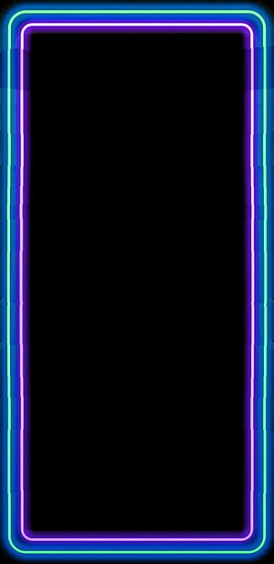 Neon Light Frame Wallpaper With Glowing Blue And Purple Borders On Black Background HD phone wallpaper